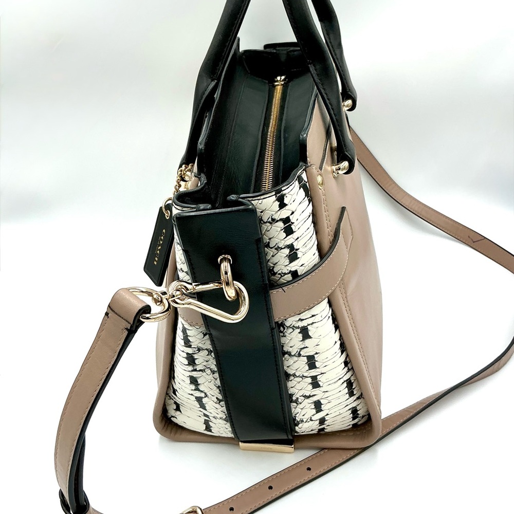 Coach Colorblock Exotic Swagger Satchel with Python Embossed Leather #887 - Picture 3 of 6